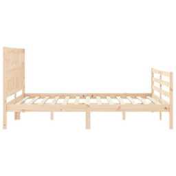 Berkfield Bed Frame With Headboard King Size Solid Wood - thumbnail 6