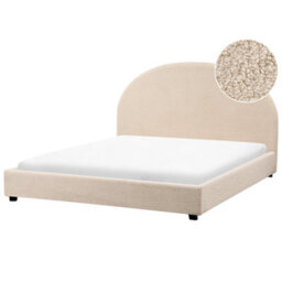 Beliani Bed Boucle Vaucluse 160 X 200 Cm (Eu King Size) Beige - thumbnail 1