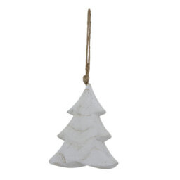 Hill Interiors White Washed Christmas Tree Hanging Decoration White (One Size) - thumbnail 2