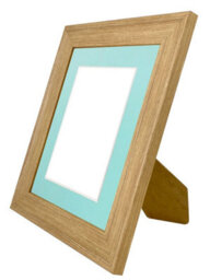 Frames By Post Scandi Oak Frame With Blue Mount For Image Size A5 - thumbnail 4