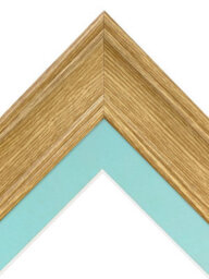 Frames By Post Scandi Oak Frame With Blue Mount For Image Size A5 - thumbnail 3