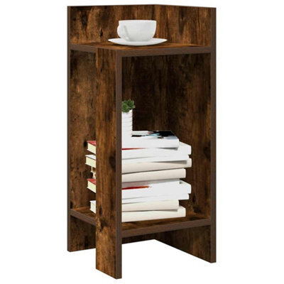 Berkfield Side Table With Shelf Smoked Oak 25.5X27X60 Cm - image 1
