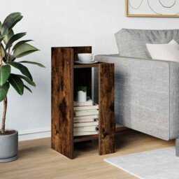 Berkfield Side Table With Shelf Smoked Oak 25.5X27X60 Cm - thumbnail 3