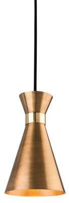 Luminosa Lighting Luminosa Ohio 1 Light Ceiling Pendant Antique Gold, Brass, E27
