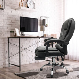 Alivio Office Massage Chair 360 Degree Swivel Recliner Chair, Footrest Adjustable Lumbar 8-Point Vibrating Massage Chair - Black - thumbnail 7
