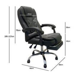 Alivio Office Massage Chair 360 Degree Swivel Recliner Chair, Footrest Adjustable Lumbar 8-Point Vibrating Massage Chair - Black - thumbnail 2