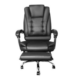 Alivio Office Massage Chair 360 Degree Swivel Recliner Chair, Footrest Adjustable Lumbar 8-Point Vibrating Massage Chair - Black - thumbnail 1