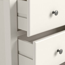 Roseland Furniture Celine Coconut White Oak Top 3 Drawer Bedside Table - thumbnail 8