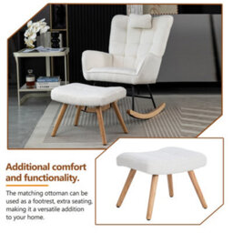Rocking Recliner Lounge Chair With Cushion - thumbnail 8