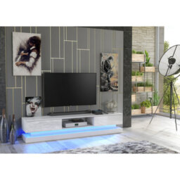 Tv Unit Bloom 180Cm - White With Gloss Doors - thumbnail 2