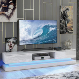 Tv Unit Bloom 180Cm - White With Gloss Doors - thumbnail 5
