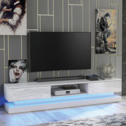 Tv Unit Bloom 180Cm - White With Gloss Doors - thumbnail 1