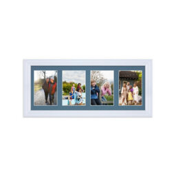 AK Frames 50X20Cm White Classic Multi Photo Frame With Pompadour Mount - Holds 4 Apertures (4X) 6X4 Photos - thumbnail 1