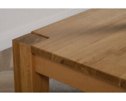 That's Furniture Kuba 180 X 90 Cm Chunky Oak Dining Table And 8 Chairs Dining Set With Lola Brown Leather Chairs - thumbnail 5