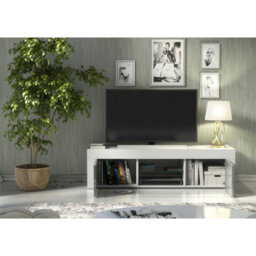 Tv Unit Loom 130Cm - White & Grey Gloss Doors - thumbnail 7