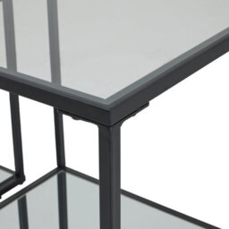 Wyld Haus Sant Antonio Set Of 2 Nesting Side Tables With Glass Tops And Black Metal Frames - thumbnail 5