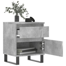 Berkfield Bedside Cabinets 2 Pcs Concrete Grey 40X35X50 Cm Engineered Wood - thumbnail 3