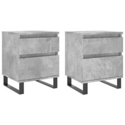 Berkfield Bedside Cabinets 2 Pcs Concrete Grey 40X35X50 Cm Engineered Wood - thumbnail 2