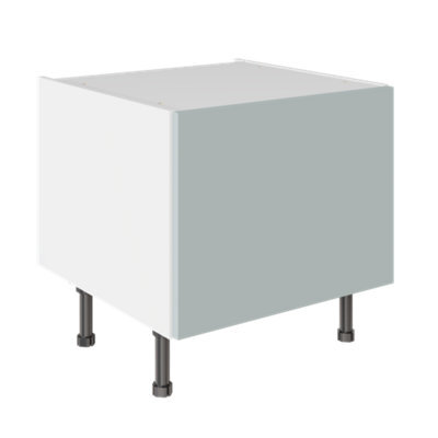 Kitchen Kit Aquamarine Supermatt Slab Door Belfast Sink Base Unit Cabinet Flatpack - 600X455mm - image 1
