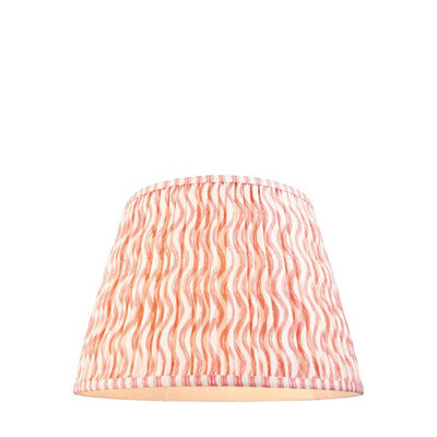 Loops Elegant 40Cm Coral Pink Tapered Lamp Shade - Handcrafted With Pleated Design - image 1