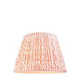 Loops Elegant 40Cm Coral Pink Tapered Lamp Shade - Handcrafted With Pleated Design - thumbnail 1