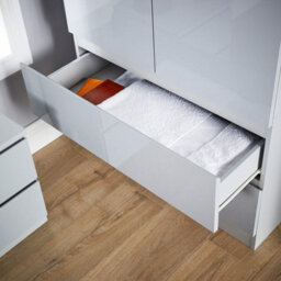 Home Source Lugano Grey 2 Door 2 Drawer Wardrobe High Gloss Door & Drawer Fronts - thumbnail 6