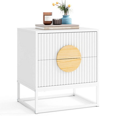 White Bedroom Modern Mid Century Side Table - image 1
