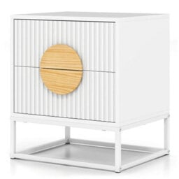 White Bedroom Modern Mid Century Side Table - thumbnail 5