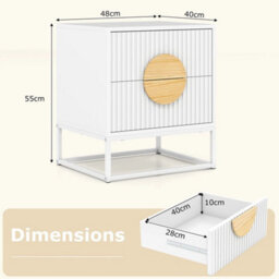 White Bedroom Modern Mid Century Side Table - thumbnail 2