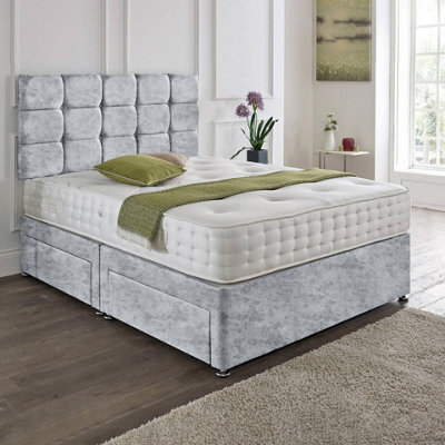 Dining Tables Rio Matching Headboard Divan Set, 2 Drawer On Same Side With Sprung 1500 Comfort Mattress - King - image 1