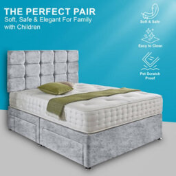 Dining Tables Rio Matching Headboard Divan Set, 2 Drawer On Same Side With Sprung 1500 Comfort Mattress - King - thumbnail 2