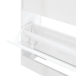 Berkfield Modern Shoe Cabinet High Gloss White 63X24X81 Cm Engineered Wood - thumbnail 6