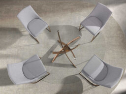 Angel Cerda Round Dining Table Tempered Glass And Pink Steel - thumbnail 4