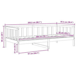 Vidaxl Day Bed Without Mattress Honey Brown Solid Wood Pine 90X200Cm - thumbnail 9