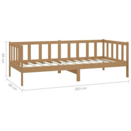 Vidaxl Day Bed Without Mattress Honey Brown Solid Wood Pine 90X200Cm - thumbnail 8