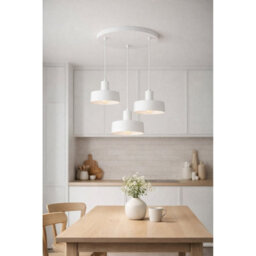 Luminosa Lighting Luminosa Velyo Cluster Pendant Ceiling Light White 3X E27 - thumbnail 3