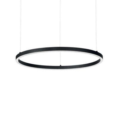 Ideal Lux Oracle Integrated Led Circle Ceiling Pendant Lamp 1 Light Black 3000K