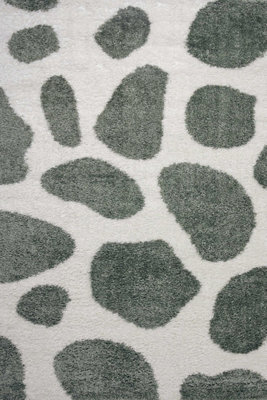 The Rugs Moodi Shaggy Green Erosan Rug Runner Abstract Thick High Pile For Living Rooms, Bedrooms, Hallways, Kitchens - image 1