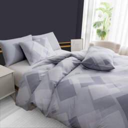 Lazzaro Double Brushed Microfiber Duvet Cover Set Reversible Design With Zipper Closure And Corner Ties - thumbnail 5