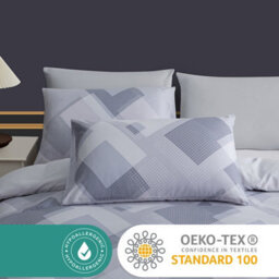Lazzaro Double Brushed Microfiber Duvet Cover Set Reversible Design With Zipper Closure And Corner Ties - thumbnail 6
