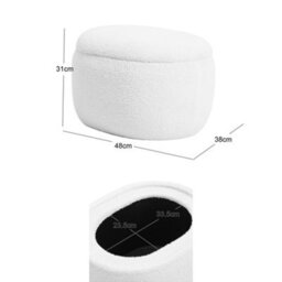 Nordlys White Bouclé Pouf With Storage Vintage Style Living Room - thumbnail 6