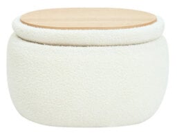 Nordlys White Bouclé Pouf With Storage Vintage Style Living Room - thumbnail 2