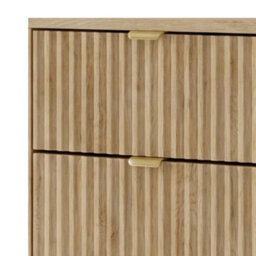 Desk Computer Workstation Tireno Cremona Oak Laminated Wood Mdf Grooved Drawer Fronts Modern Home Office Study Writing Table - thumbnail 4