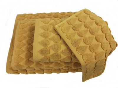 Teardrop 6-Piece Jacquard Towel Set - Ochre - image 1