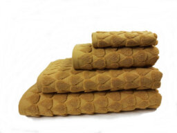 Teardrop 6-Piece Jacquard Towel Set - Ochre - thumbnail 2