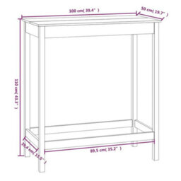 Walplus Bar Table 100X50X110 Cm Solid Wood Pine - thumbnail 8