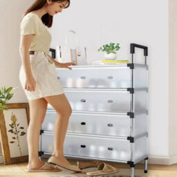 5 Tier Cabinet Storage Organiser Shoe Rack Stand Holder With Cover - thumbnail 3