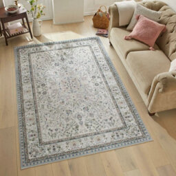 Xample Concept Looms Liberty Pastel Washable Rug 120 X 180 Cm - Soft Velvet Feel, Non-Slip Backing, Short Pile, Neutral Indoor Rug - thumbnail 1