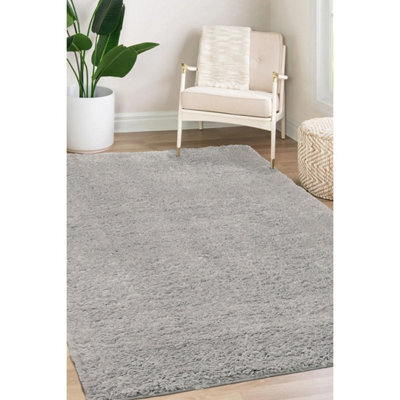 Melrose Laguna Super Soft Shaggy Silver Area Rug 120/170Cm - image 1