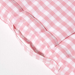 Homescapes Cotton Gingham Check Pink Floor Cushion, 40 X 40 Cm - thumbnail 4